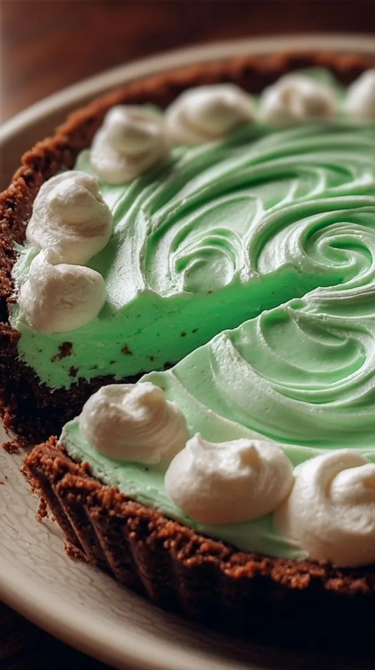 Delicious Magic Shamrock Swirl Pie with vibrant green swirls for St. Patrick's Day.