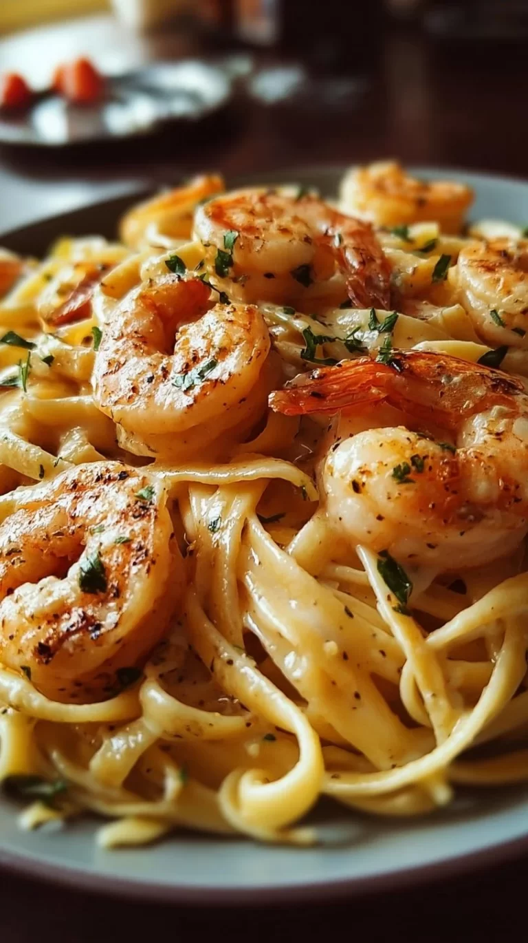 Delicious Marry Me Shrimp Pasta served in a bowl with herbs and shrimp