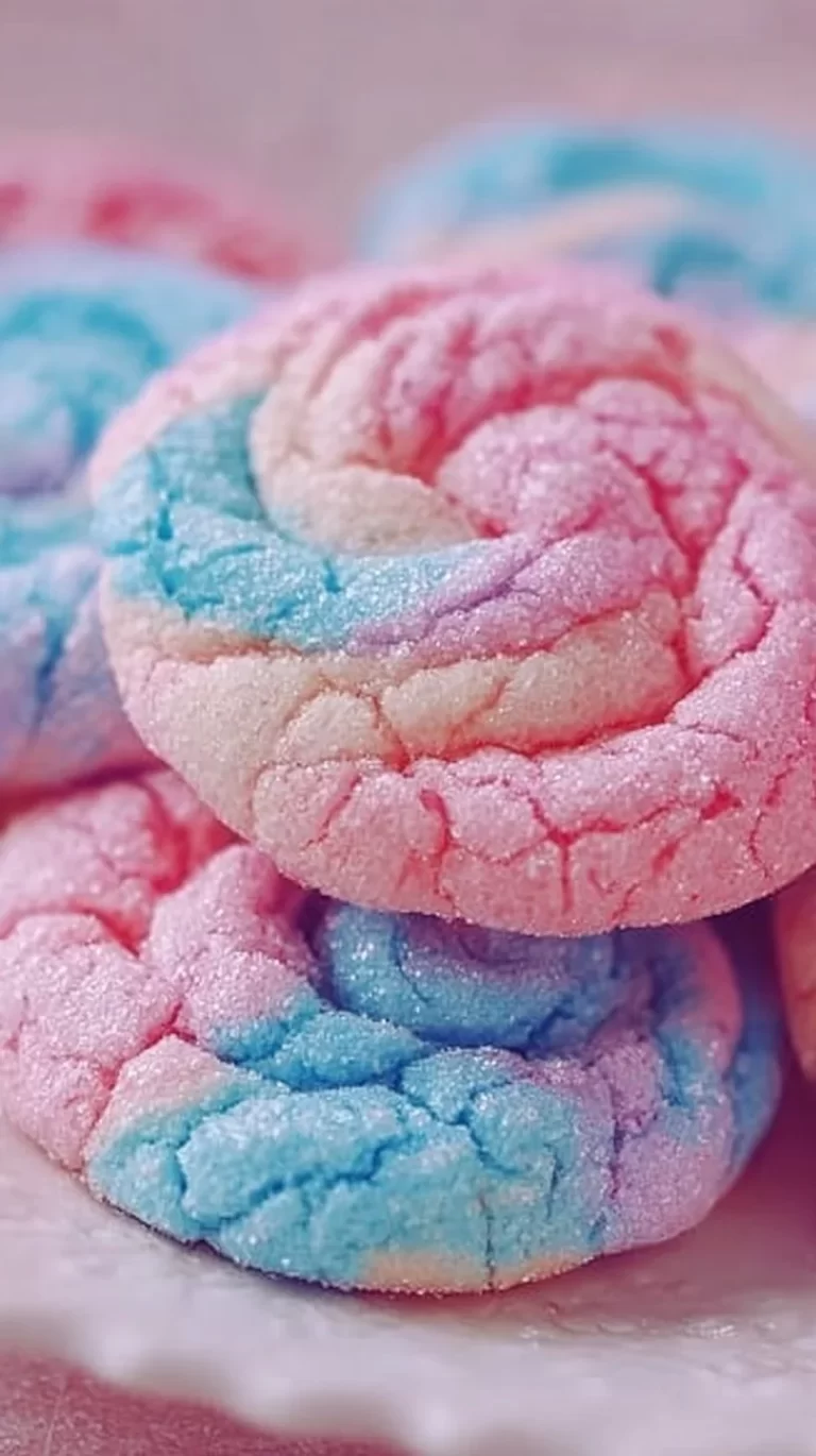Colorful Cotton Candy Cookies with a fluffy texture and sweet flavor