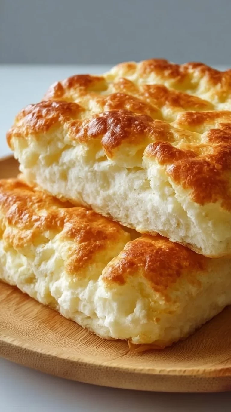 Fluffy cottage cheese cloud bread fresh out of the oven.