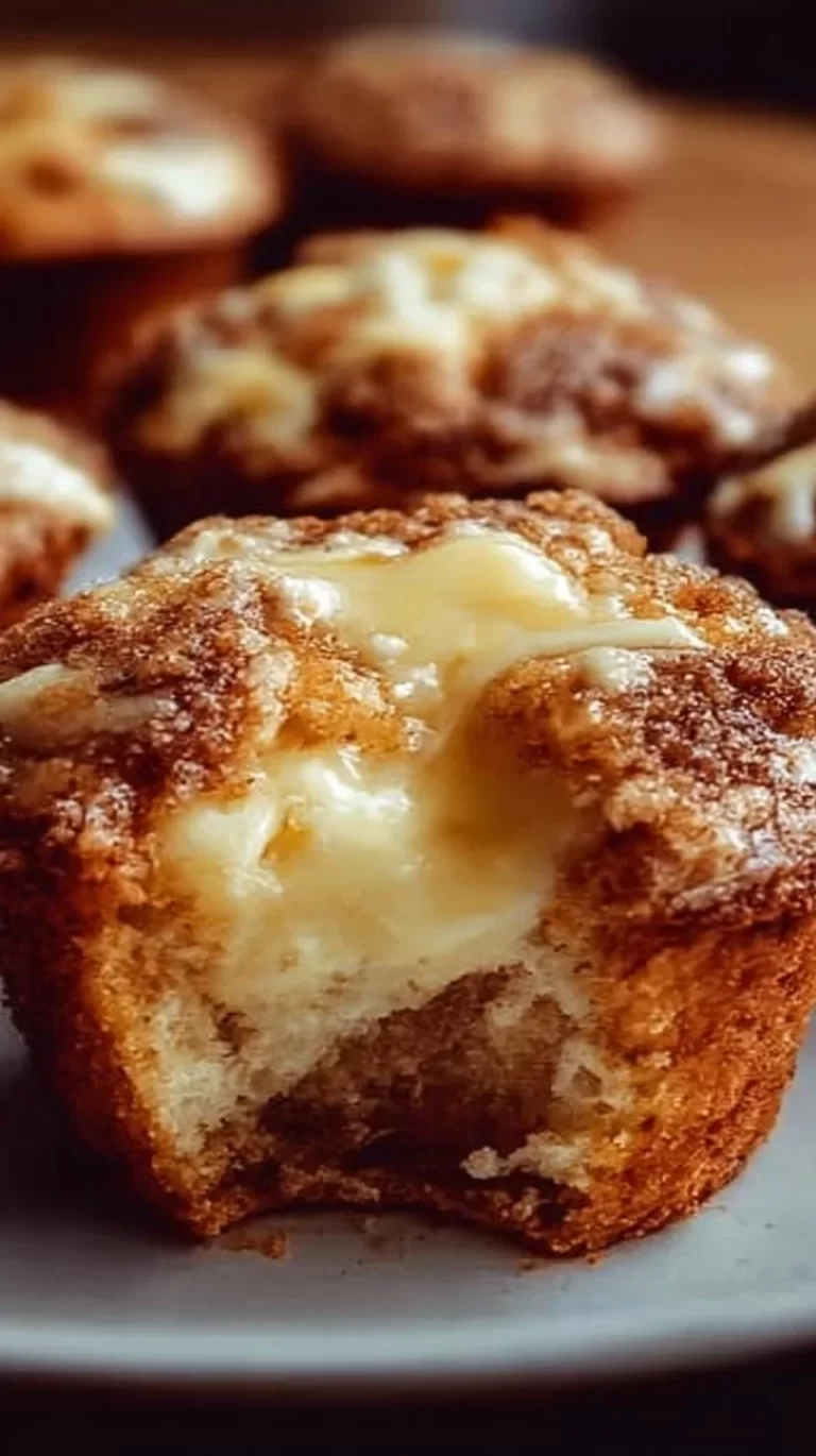 Gooey cinnamon cream cheese muffins freshly baked and ready to enjoy.