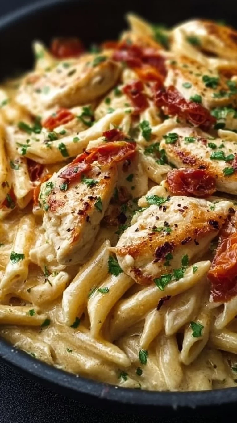 Delicious Marry Me Chicken Pasta dish garnished with herbs and served in a bowl