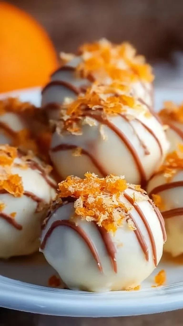 No-Bake Orange Creamsicle Truffles on a decorative plate