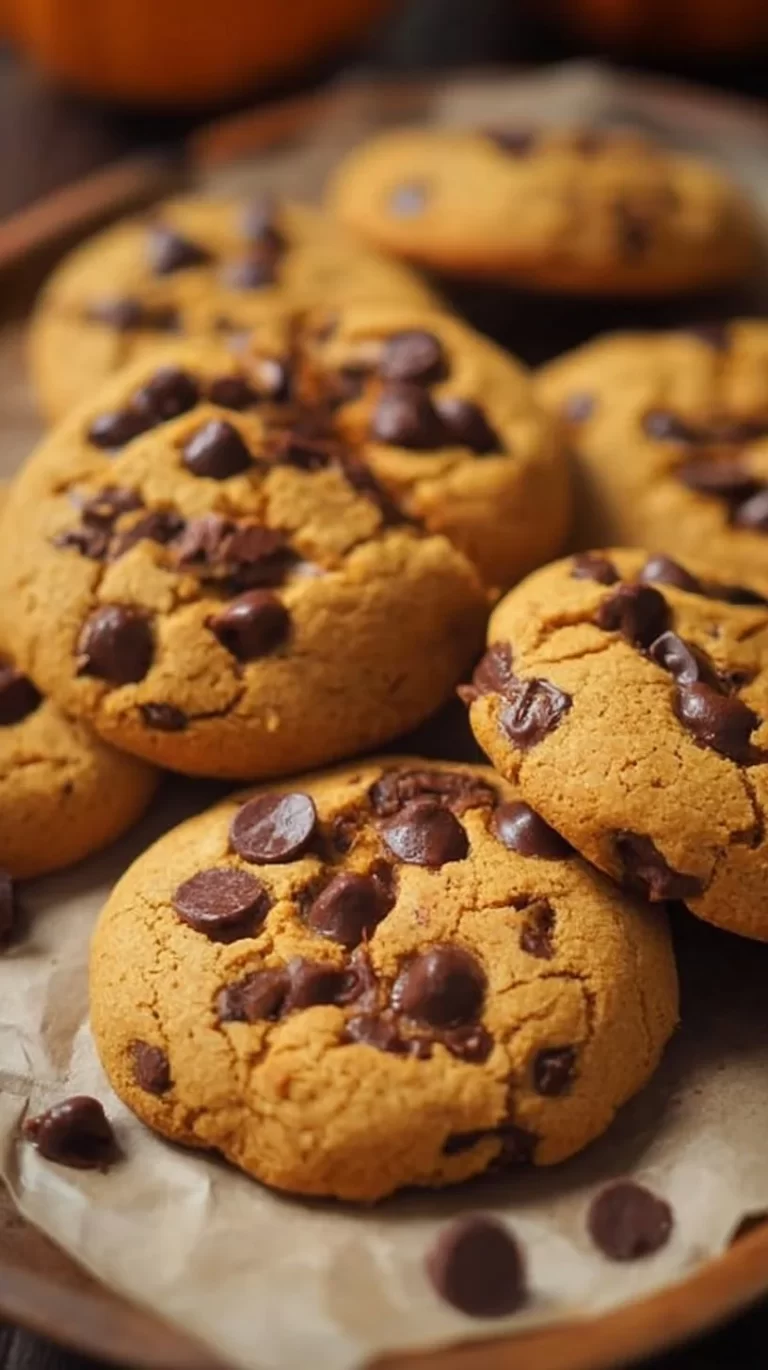 30-minute chocolate chip cookies with pumpkin, soft and chewy dessert