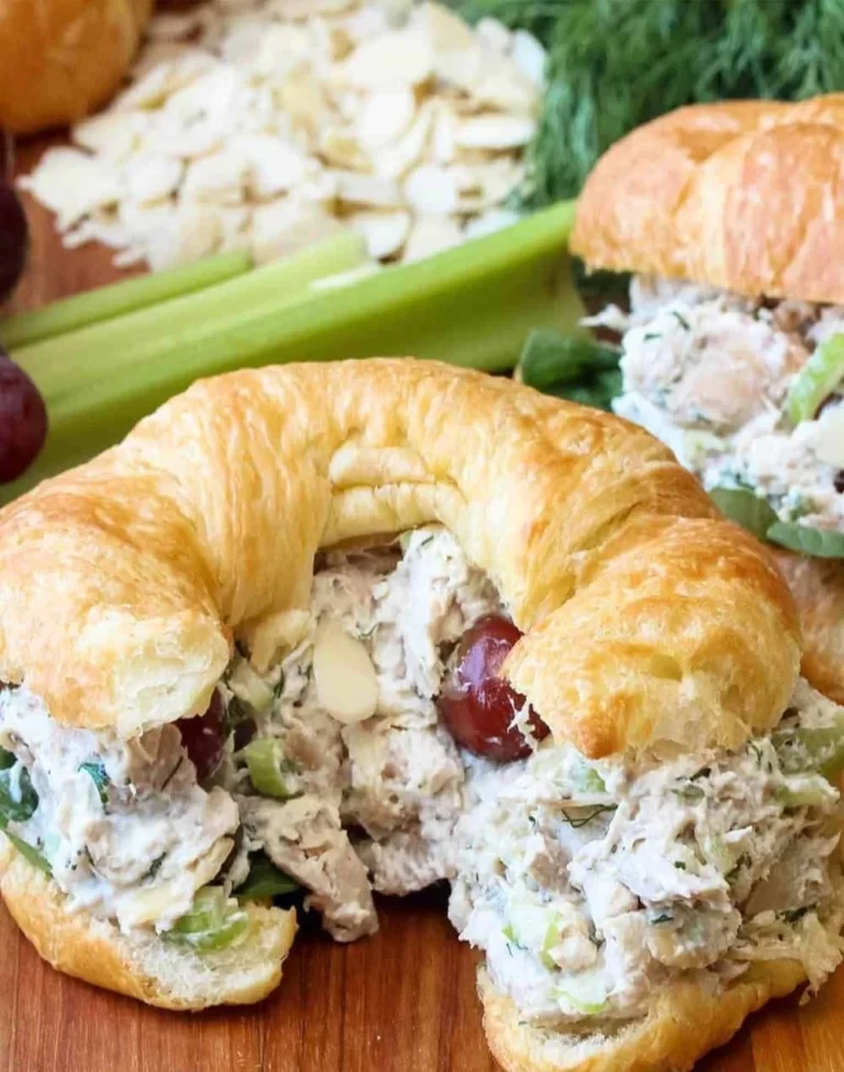 Delicious bowl of Best-Ever Chicken Salad with fresh ingredients and herbs