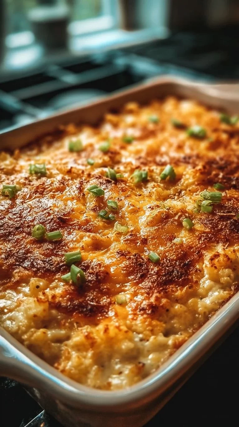 Delicious crab casserole served with herbs and spices