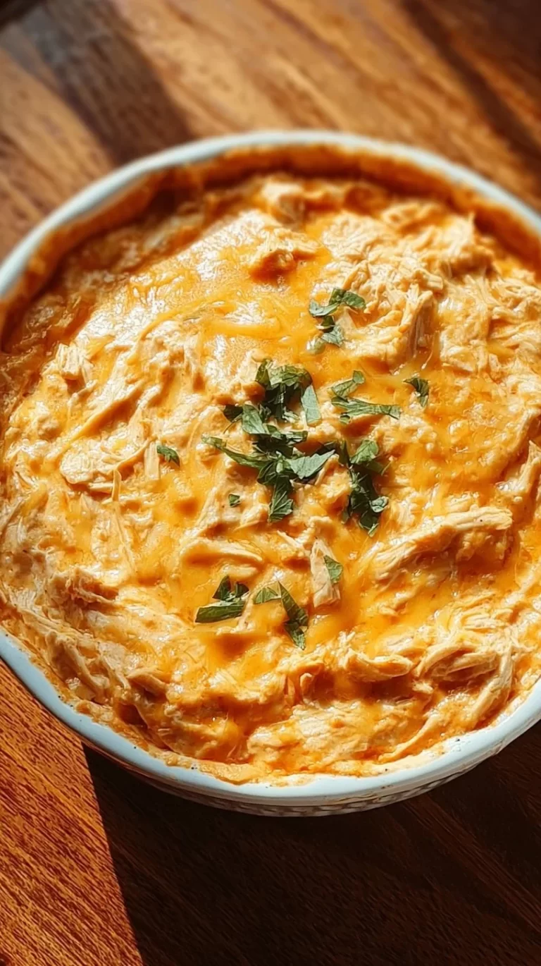 Crockpot Creamy Buffalo Chicken Dip served in a bowl with tortilla chips