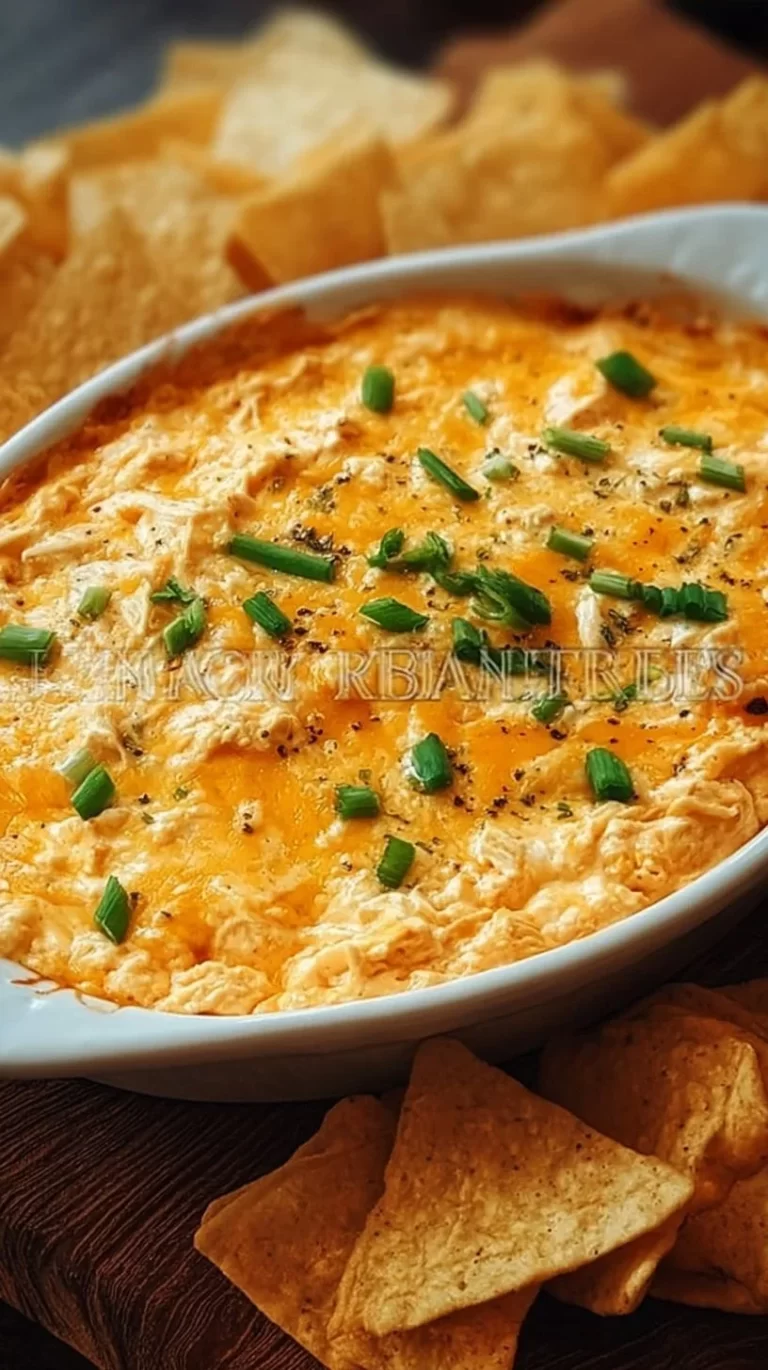 Cheesy buffalo chicken dip served in a bowl, perfect for game day snacks.