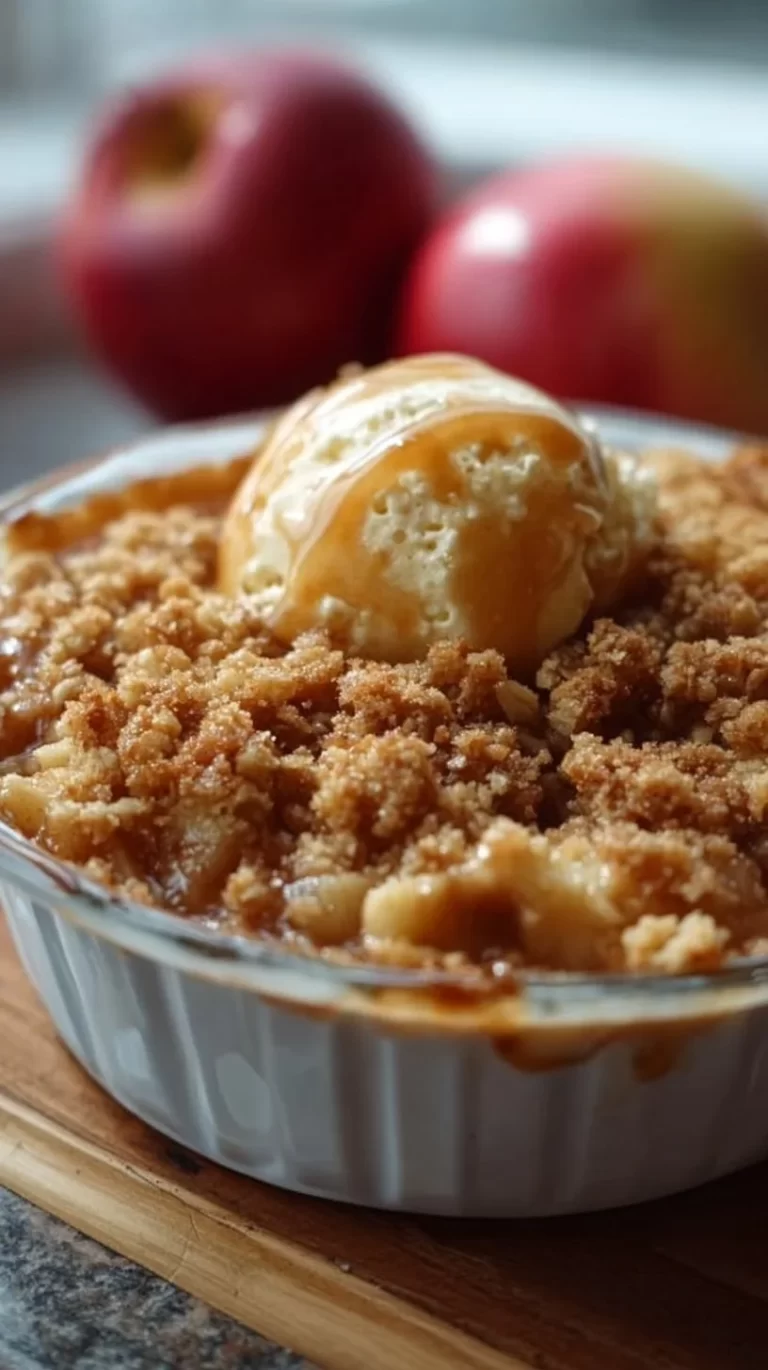 Delicious easy homemade apple crisp topped with a golden oat crumble