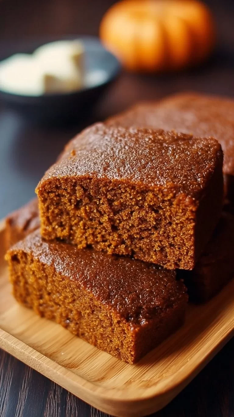 Homemade pumpkin gingerbread loaf with cinnamon and spices