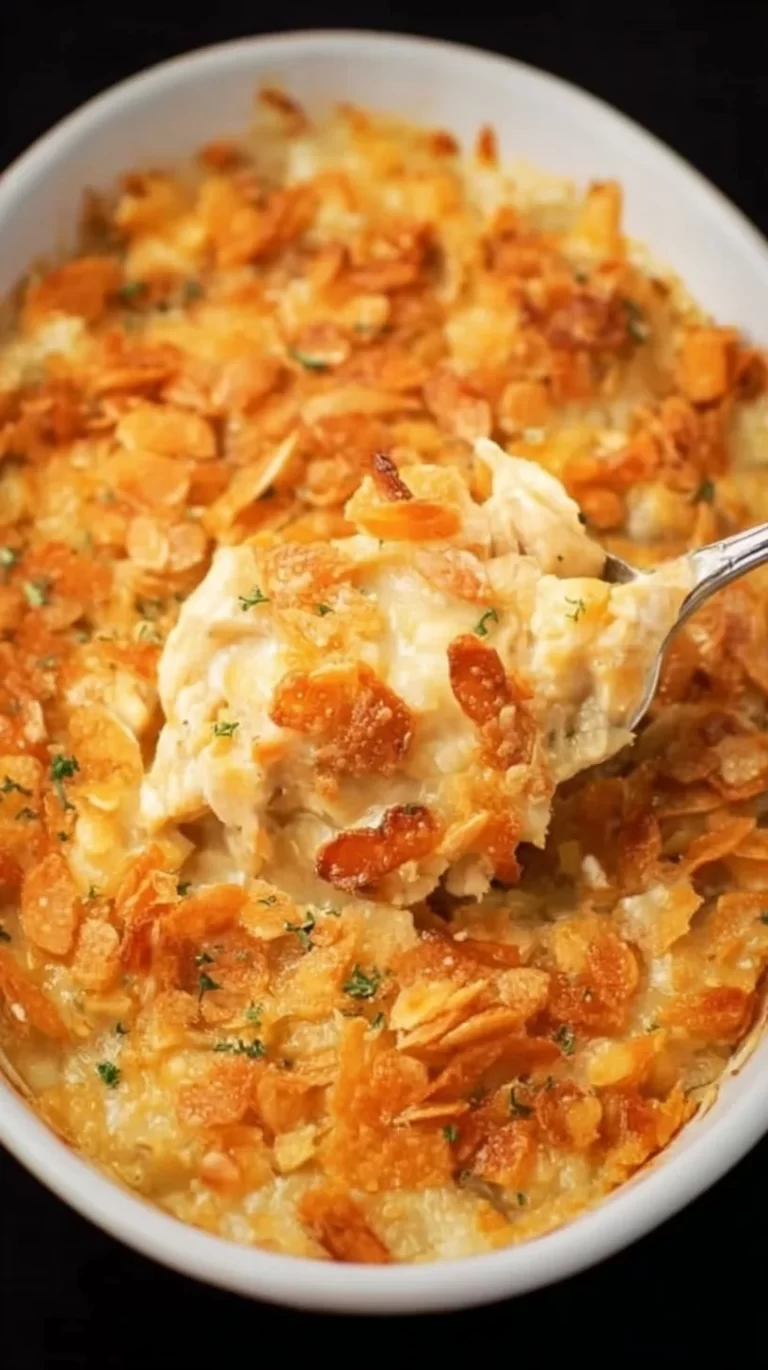 Ritz Chicken Casserole topped with crunchy Ritz crackers and baked to perfection.